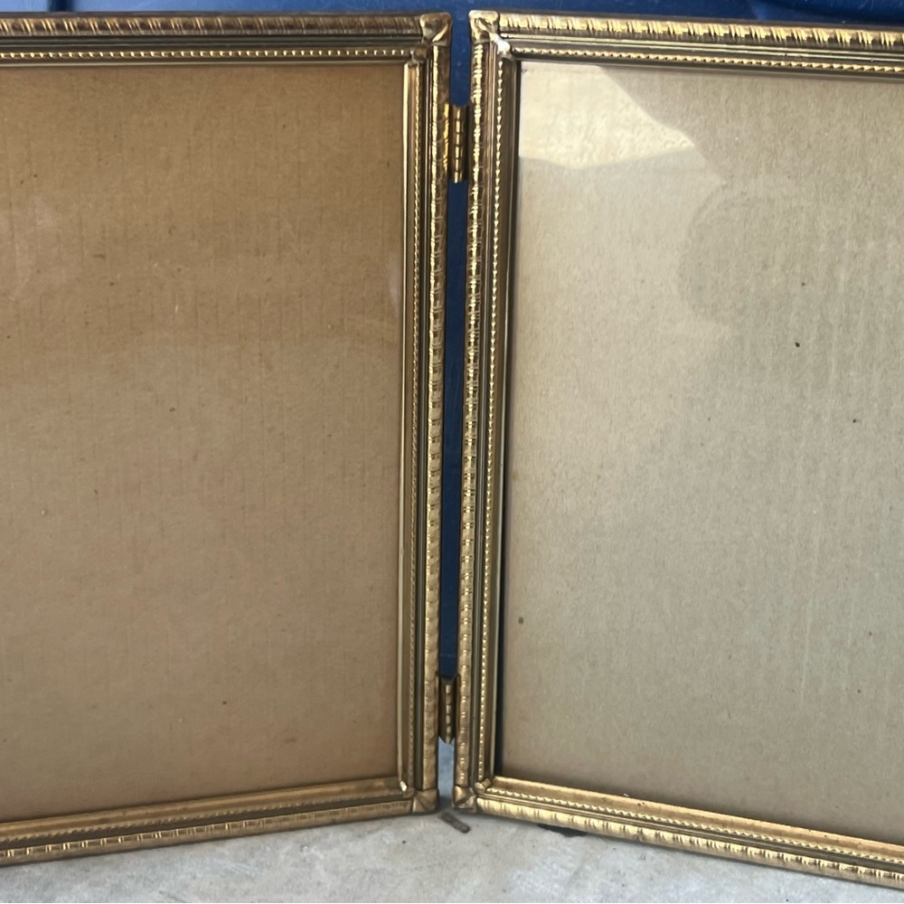 Elegant Vintage Gold Double Picture Frame